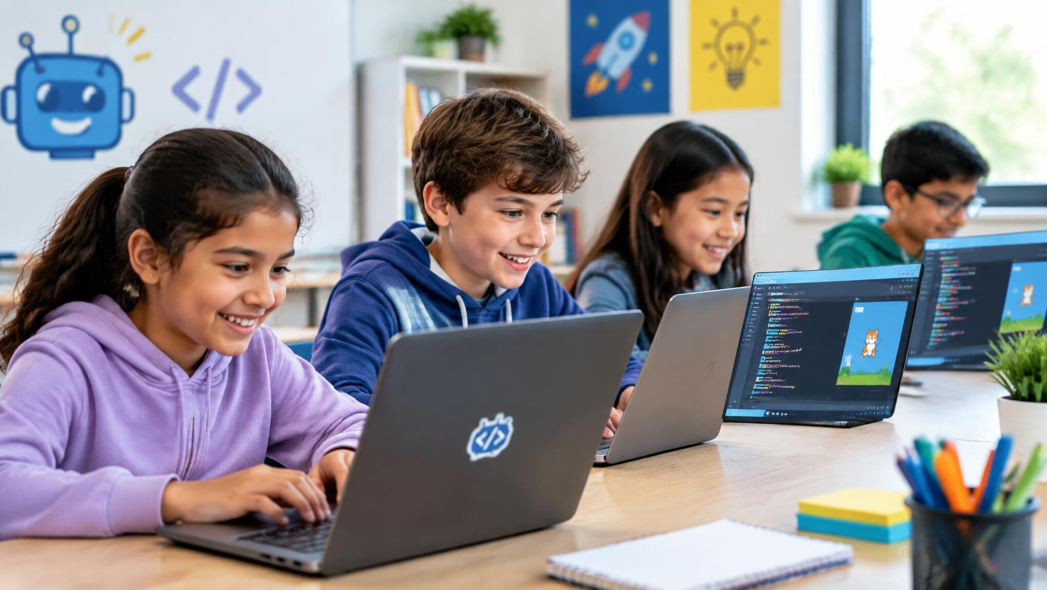 kids learning to code