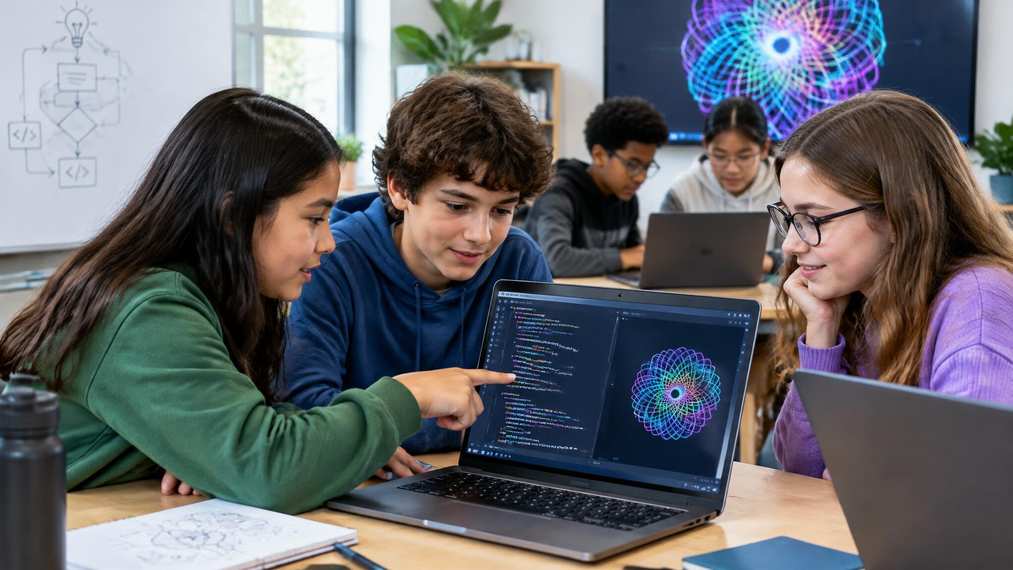 students in programming class